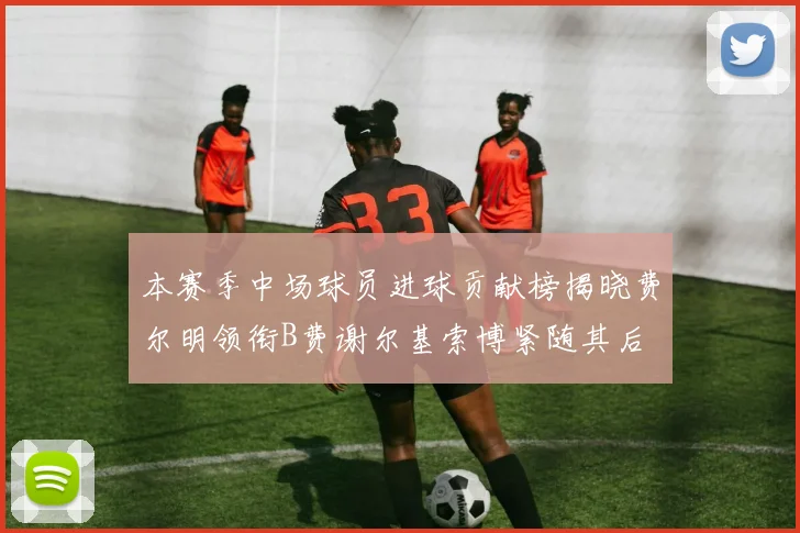 本赛季中场球员进球贡献榜揭晓费尔明领衔B费谢尔基索博紧随其后